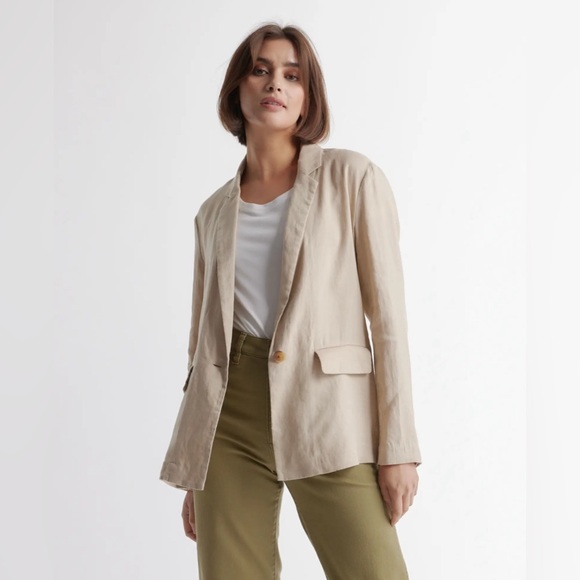 Quince Driftwood Linen Blazer Small Minimalist - Picture 1 of 8